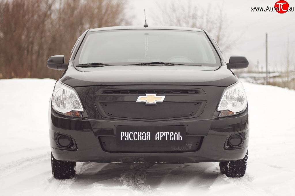 779 р. Зимняя заглушка решетки радиатора RA  Chevrolet Cobalt (2011-2016) седан дорестайлинг (Неокрашенная)  с доставкой в г. Омск