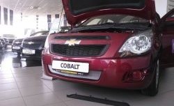 2 189 р. Нижняя сетка на бампер Russtal (хром) Chevrolet Cobalt седан дорестайлинг (2011-2016)  с доставкой в г. Омск. Увеличить фотографию 3