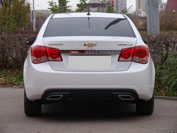 3 589 р. Диффузор заднего бампера Sport  Chevrolet Cruze  J300 (2009-2012) седан дорестайлинг (Глянец под окраску, Неокрашенный)  с доставкой в г. Омск. Увеличить фотографию 1