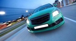 3 529 р. Радиаторная решётка (дорестайлинг) Sport v2 Chevrolet Cruze J305 хэтчбек дорестайлинг (2009-2012) (Неокрашенная)  с доставкой в г. Омск. Увеличить фотографию 4