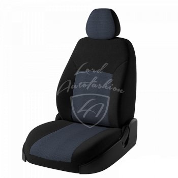 Чехлы для сидений Lord Autofashion Дублин (жаккард) Chevrolet (Шевролет) Cruze (Круз)  J300 (2009-2015) J300 седан дорестайлинг, седан рестайлинг  (Черный, вставка Ёж Синий)