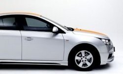 3 999 р. Накладка на передний бампер Extrime Chevrolet Cruze J300 седан дорестайлинг (2009-2012) (Неокрашенная)  с доставкой в г. Омск. Увеличить фотографию 2