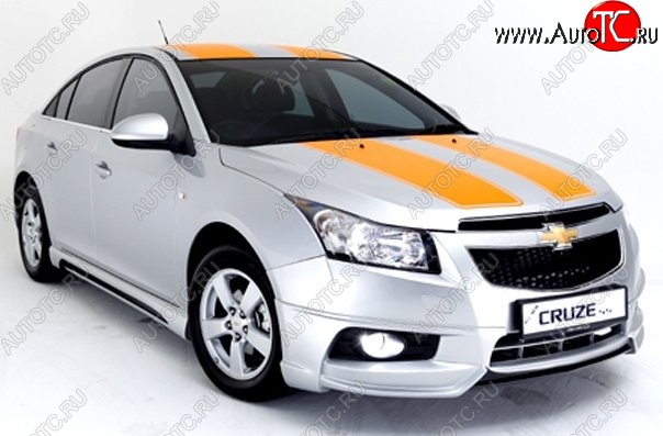 3 999 р. Накладка на передний бампер Extrime Chevrolet Cruze J300 седан дорестайлинг (2009-2012) (Неокрашенная)  с доставкой в г. Омск