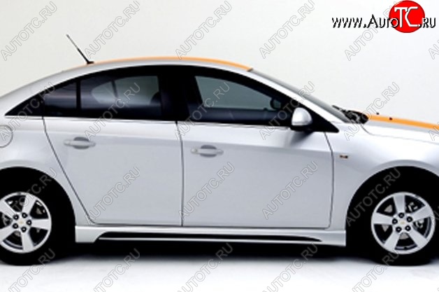 4 199 р. Пороги накладки Extrime Chevrolet Cruze J300 седан рестайлинг (2012-2015) (Неокрашенные)  с доставкой в г. Омск