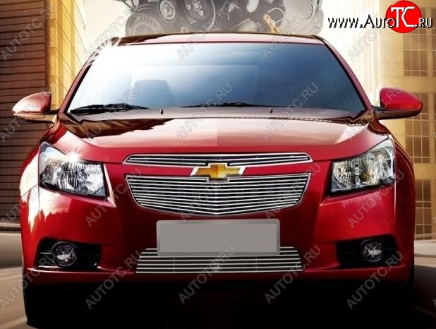 6 749 р. Декоративные вставки решетки радиатора и переднего бампера CT Chevrolet Cruze J308 универсал рестайлинг (2012-2015) (Неокрашенная)  с доставкой в г. Омск