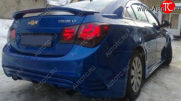 6 699 р. Задний бампер Sport  Chevrolet Cruze  J300 (2009-2015) седан дорестайлинг, седан рестайлинг (Неокрашенный)  с доставкой в г. Омск