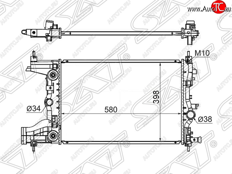 6 549 р. Радиатор SAT (пластинчатый, 1,8/1,6, АКПП)  Chevrolet Cruze (J300,  J305,  J308), Orlando, Opel Astra (J), Zafira (С,  C)  с доставкой в г. Омск