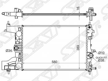 Радиатор двигателя SAT (трубчатый, 1.4/1.6/1.8, МКПП) Chevrolet Cruze (J300,  J305,  J308), Orlando, Opel Astra (J), Zafira (С,  C)