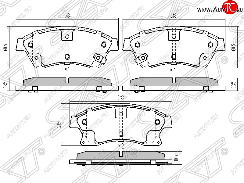 1 489 р. Колодки тормозные передние SAT (диски 276мм) Chevrolet Aveo T300 седан (2011-2015)  с доставкой в г. Омск