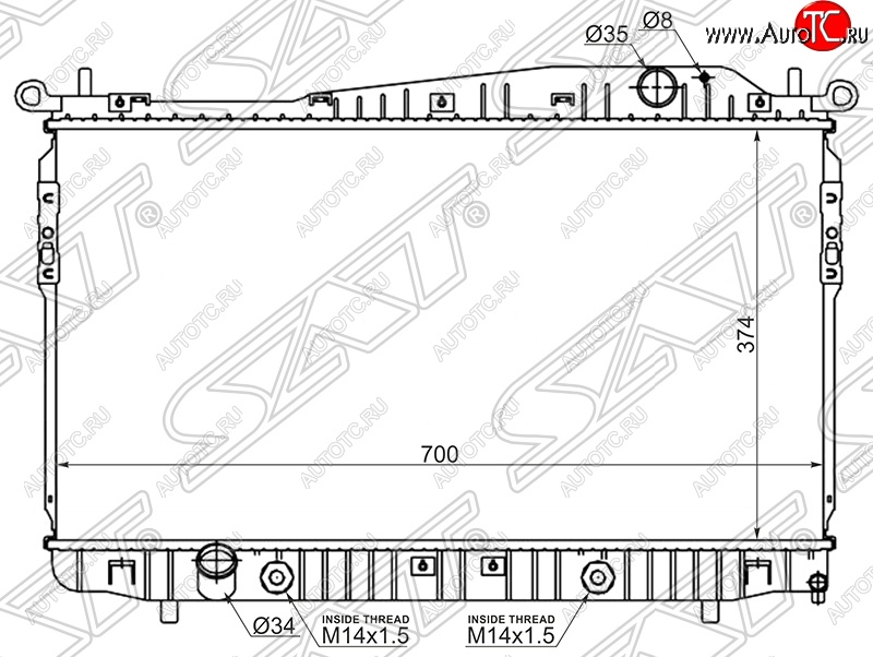 7 999 р. Радиатор двигателя SAT (пластинчатый, 1.8/2.0/2.5, АКПП/МКПП)  Chevrolet Epica  V250 - Evanda  с доставкой в г. Омск