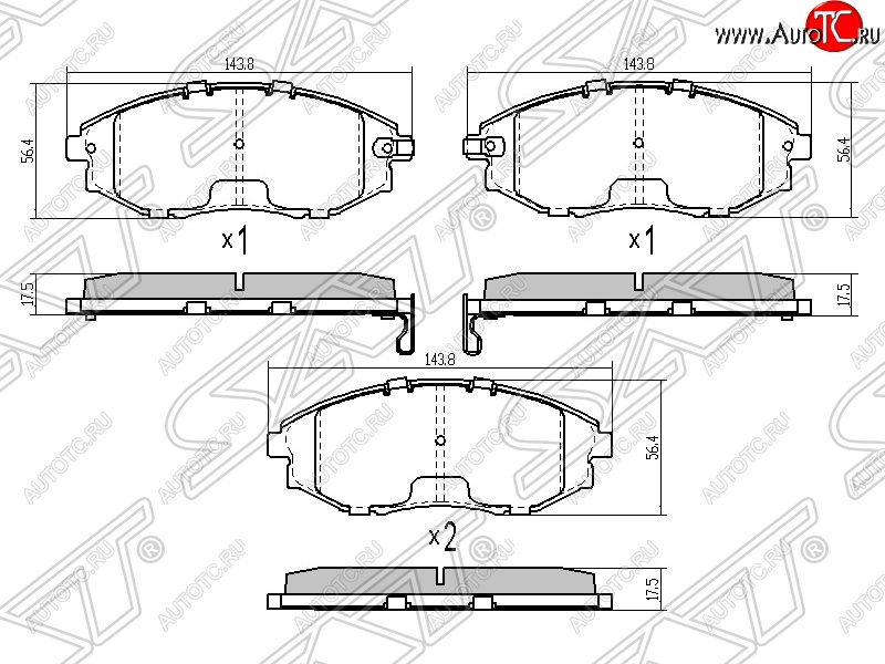 1 399 р. Колодки тормозные SAT (передние) Chevrolet Epica V250 (2006-2012)  с доставкой в г. Омск