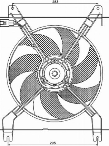 2 699 р. Вентилятор радиатора в сборе SAT (1.8) Chevrolet Rezzo (2000-2008)  с доставкой в г. Омск. Увеличить фотографию 1