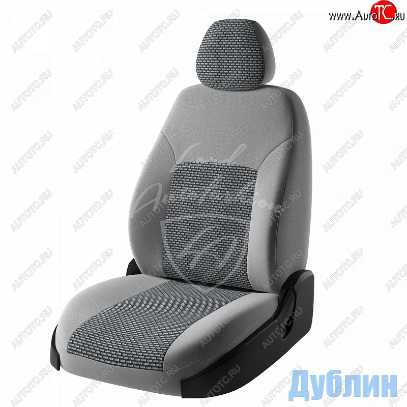 6 699 р. Чехлы для сидений Lord Autofashion Дублин (жаккард) Chevrolet Lacetti седан (2002-2013) (Серый, вставка Сеул Серый)  с доставкой в г. Омск