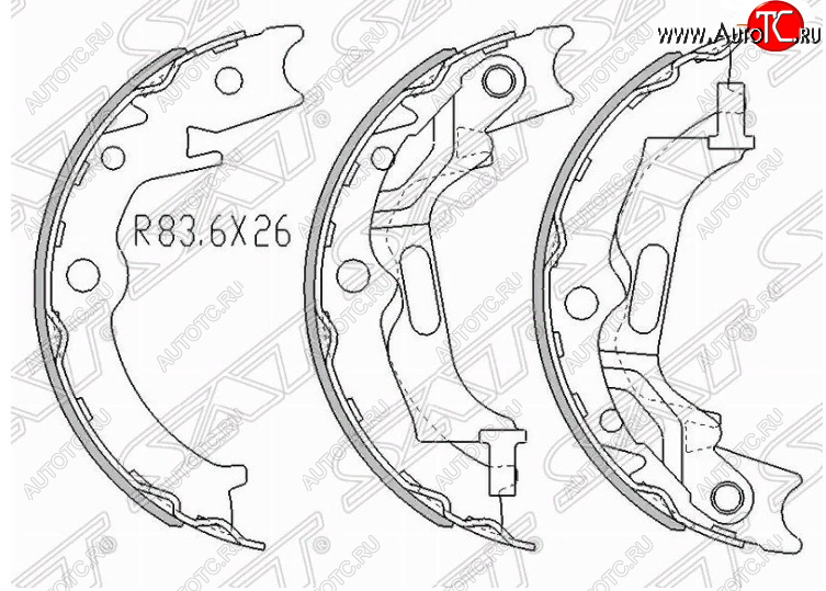 1 779 р. Комплект колодок стояночного тормоза SAT  Chevrolet Lacetti ( седан,  универсал,  хэтчбек) (2002-2013)  с доставкой в г. Омск