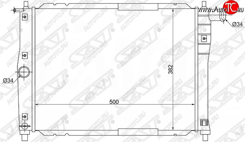 5 349 р. Радиатор двигателя SAT (пластинчатый, МКПП) Daewoo Lanos T100 дорестайлинг, седан (1997-2002)  с доставкой в г. Омск