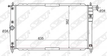 Радиатор двигателя SAT (трубчатый, 1.3/1.5/1.6, МКПП, кондиционер) Daewoo Lanos T100 дорестайлинг, седан (1997-2002)