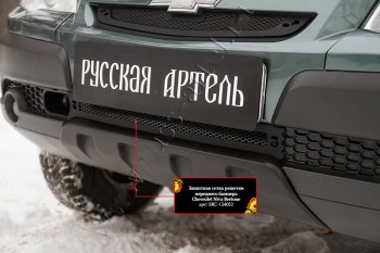 1 199 р. Защитная сетка решетки переднего бампера RA  Chevrolet Niva  2123 (2009-2020), Лада 2123 (Нива Шевроле) (2009-2021)  с доставкой в г. Омск. Увеличить фотографию 2