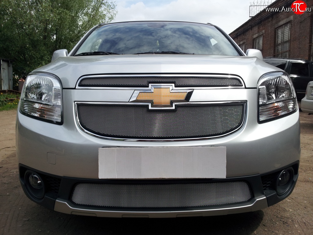 1 539 р. Сетка в решетку радиатора (нижняя) Russtal Chevrolet Orlando (2011-2018) (хром)  с доставкой в г. Омск