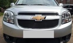 1 469 р. Сетка в решетку радиатора (нижняя) Russtal  Chevrolet Orlando (2011-2018) (черная)  с доставкой в г. Омск. Увеличить фотографию 4