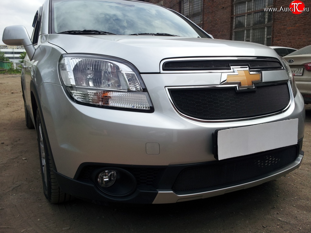 1 469 р. Сетка в решетку радиатора (нижняя) Russtal  Chevrolet Orlando (2011-2018) (черная)  с доставкой в г. Омск