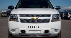 Защита переднего бампера (2 трубыØ76 мм, нержавейка) Russtal Chevrolet Tahoe GMT900 5 дв. (2006-2013)