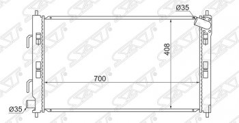 4 649 р. Радиатор двигателя SAT (трубчатый, 1.6/1.5 под автомат) Mitsubishi ASX 3-ий рестайлинг (2019-2024)  с доставкой в г. Омск. Увеличить фотографию 1