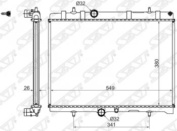 Радиатор двигателя SAT (пластинчатый, 1.6T/1.6D/2.0D/1.8/2.0/2.0D, МКПП/АКПП) Peugeot 308 T7 хэтчбэк 5 дв. рестайлинг (2011-2014)