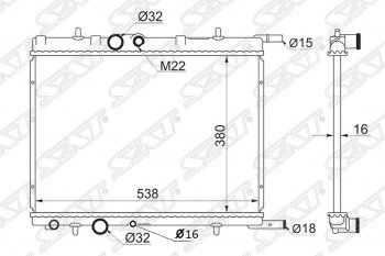 Радиатор двигателя SAT (трубчатый, 1.1/1.4/1.4D/1.6/1.9D/2.0/2.0D, МКПП) CITROEN C4  дорестайлинг, хэтчбэк 5 дв. (2004-2008)