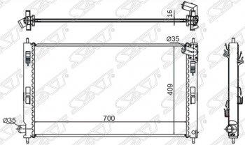 5 249 р. Радиатор двигателя SAT (пластинчатый, 1.5/1.8/2.0/2.0D, МКПП/АКПП)  CITROEN C-crosser, C4 aircross, Mitsubishi ASX, Delica D:5 (1), Lancer (10), Outlander (XL), RVR (3), Peugeot 4007, 4008  с доставкой в г. Омск. Увеличить фотографию 1