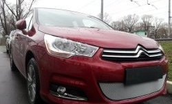 1 539 р. Сетка на бампер (хетчбек) Russtal (хром)  CITROEN C4  B7 (2011-2018) хэтчбэк 5 дв.  с доставкой в г. Омск. Увеличить фотографию 3