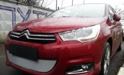 1 539 р. Сетка на бампер (хетчбек) Russtal (хром)  CITROEN C4  B7 (2011-2018) хэтчбэк 5 дв.  с доставкой в г. Омск. Увеличить фотографию 4