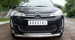 16 999 р. Защита переднего бампера (2 трубыØ76 и 42 мм, нержавейка) SLITKOFF  CITROEN C4 aircross (2012-2017)  с доставкой в г. Омск. Увеличить фотографию 3