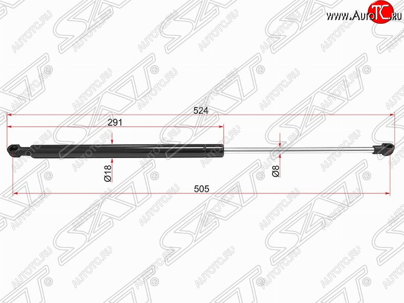 629 р. Газовый упор капота SAT CITROEN C5 X40,DC лифтбэк дорестайлинг (2000-2004)  с доставкой в г. Омск