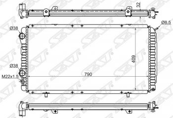 Радиатор двигателя SAT (пластинчатый, 1.9TD/2.0/2.0TD/2.2/2.5TD/2.8TD, МКПП) Peugeot Boxer 230 (1994-2002)