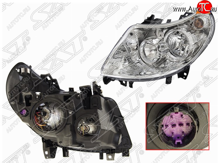 11 949 р. Левая передняя фара SAT (c электрокорректором, 8 контактов, фиолетовый разъем) Peugeot Boxer 250 (2006-2014)  с доставкой в г. Омск