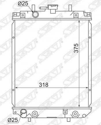 Радиатор двигателя SAT (пластинчатый, МКПП/АКПП) Toyota Duet (1998-2004)