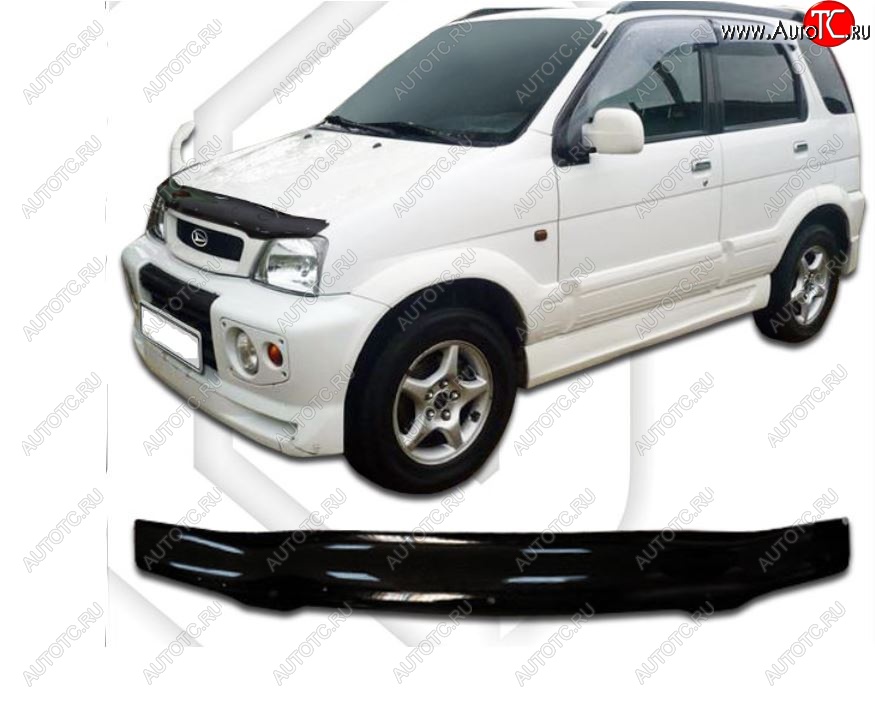 1 999 р. Дефлектор капота (кузов: J100,102,122) CA-Plastic  Daihatsu Terios  J100 (1997-2000) дорестайлинг (Classic черный, Без надписи)  с доставкой в г. Омск