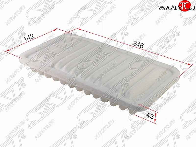 299 р. Фильтр воздушный двигателя SAT (1.3l, 246х142х43 mm)  Daihatsu Terios ( J100,  J102,J122) (1997-2005), Toyota Cami  J100 (1999-2006)  с доставкой в г. Омск