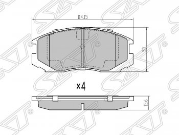 1 019 р. Колодки тормозные SAT (передние) Toyota Cami J100 рестайлинг (2000-2006)  с доставкой в г. Омск. Увеличить фотографию 1