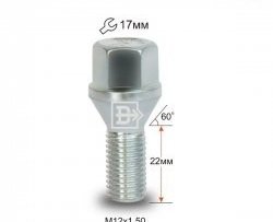 Колёсный болт длиной 22 мм Вектор M12 1.5 22 под гаечный ключ Toyota Avalon 1 (1995-2000) 