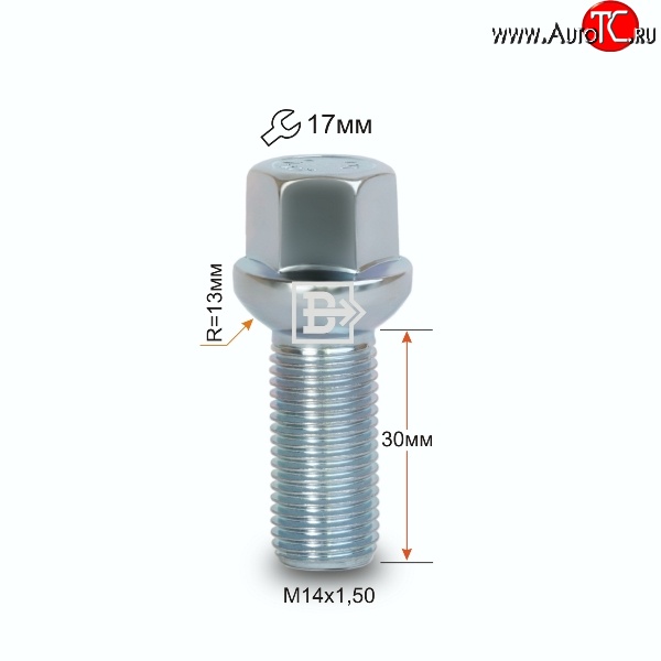 123 р. Колёсный болт длиной 30 мм Вектор M14 1.5 30 под гаечный ключ Geely Tugella FY11,HPBA4 рестайлинг (2022-2024)