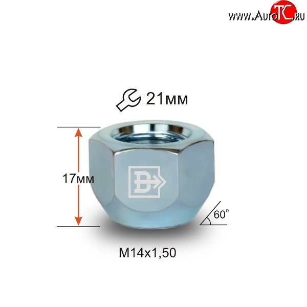 36 р. Колёсная гайка Вектор M14 1.5 Audi A6 C7 дорестайлинг, седан (2010-2014)