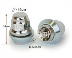 172 р. Колёсная гайка Вектор M12 1.5    с доставкой в г. Омск. Увеличить фотографию 1