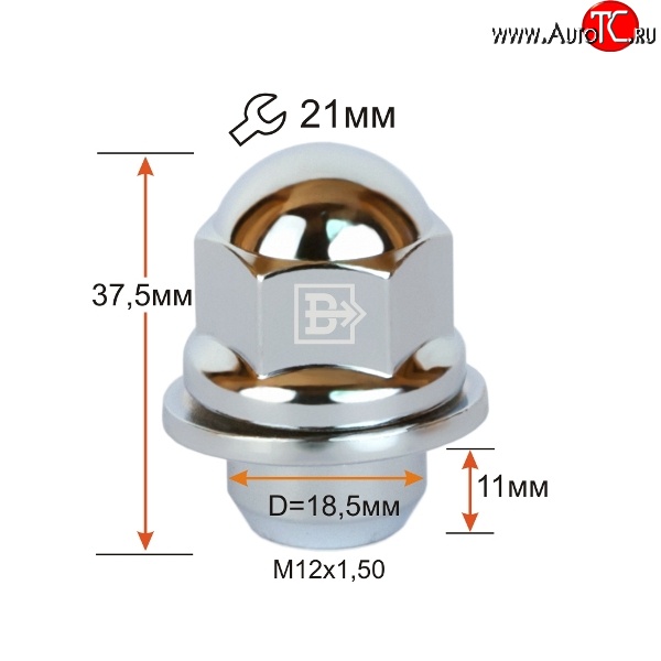 144 р. Колёсная гайка Вектор M12 1.5    с доставкой в г. Омск