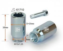 Колёсная гайка Вектор M12 1.25 