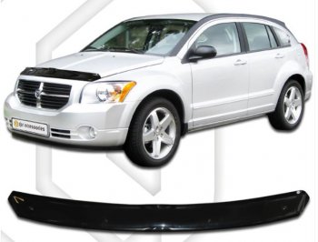 1 679 р. Дефлектор капота CA-Plastic  Dodge Caliber (2006-2012) (Classic черный, Без надписи)  с доставкой в г. Омск. Увеличить фотографию 1