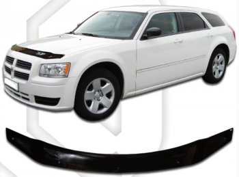 1 899 р. Дефлектор капота CA-Plastic Dodge Magnum (2004-2008) (Classic черный, Без надписи)  с доставкой в г. Омск. Увеличить фотографию 1