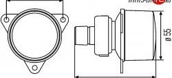 2 599 р. Модуль поворотника серый 55 мм HELLA 2BA-008-221-041 Honda Orthia (1996-1998)  с доставкой в г. Омск. Увеличить фотографию 2