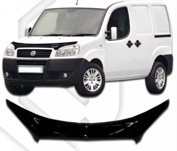 2 199 р. Дефлектор капота CA-Plastiс exclusive  Fiat Doblo  223 (2005-2016) рестайлинг (Classic черный, Без надписи)  с доставкой в г. Омск. Увеличить фотографию 1