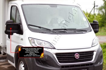 1 089 р. Накладки на боковые зеркала (шагрень) RA  Fiat Ducato  290 (2014-2024) (Неокрашенные)  с доставкой в г. Омск. Увеличить фотографию 3